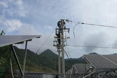 略陽縣金家河光伏電站并網接入施工現場
