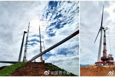 華電廣西新標桿！三江八江風電項目首臺風機順利吊裝完成
