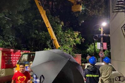無懼大風，連夜搶修供電線路