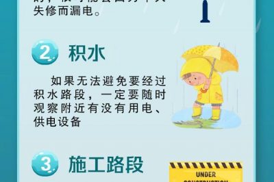 暴雨雷電頻繁，出行謹防觸電