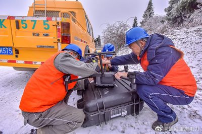 寒潮來襲 無人機助電網人戰冰雪